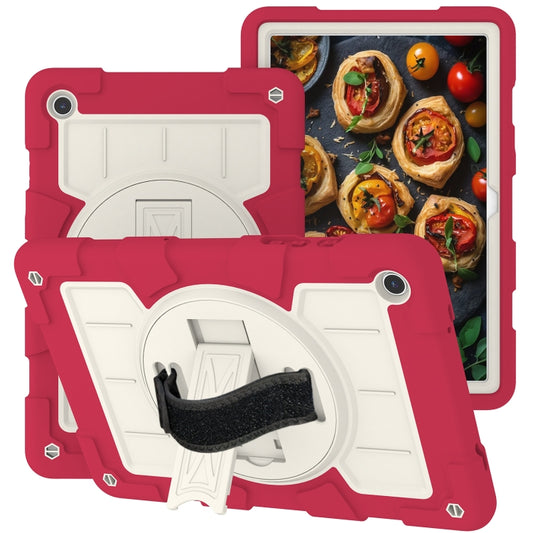 For Samsung Galaxy Tab A9+ Silicone Hybrid PC Shockproof Tablet Case with Shoulder Strap(Feifan Magenta) - Galaxy Tab A9+ by buy2fix | Online Shopping UK | buy2fix