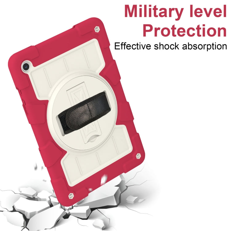 For Samsung Galaxy Tab A9+ Silicone Hybrid PC Shockproof Tablet Case with Shoulder Strap(Feifan Magenta) - Galaxy Tab A9+ by buy2fix | Online Shopping UK | buy2fix