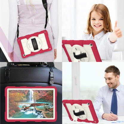 For Samsung Galaxy Tab A9+ Silicone Hybrid PC Shockproof Tablet Case with Shoulder Strap(Feifan Magenta) - Galaxy Tab A9+ by buy2fix | Online Shopping UK | buy2fix