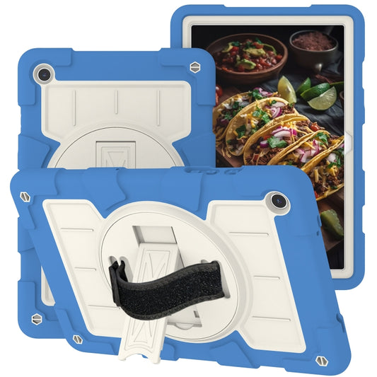 For Samsung Galaxy Tab A9+ Silicone Hybrid PC Shockproof Tablet Case with Shoulder Strap(Azure Blue) - Galaxy Tab A9+ by buy2fix | Online Shopping UK | buy2fix