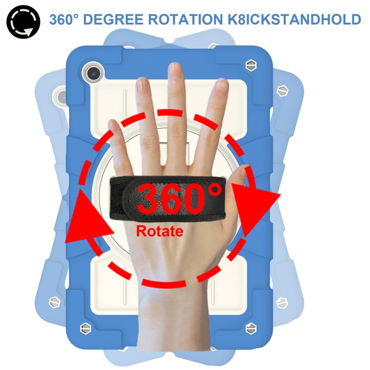 For Samsung Galaxy Tab A9+ Silicone Hybrid PC Shockproof Tablet Case with Shoulder Strap(Azure Blue) - Galaxy Tab A9+ by buy2fix | Online Shopping UK | buy2fix