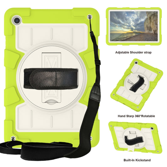 For Samsung Galaxy Tab A9+ Silicone Hybrid PC Shockproof Tablet Case with Shoulder Strap(Love Birds Green) - Galaxy Tab A9+ by buy2fix | Online Shopping UK | buy2fix
