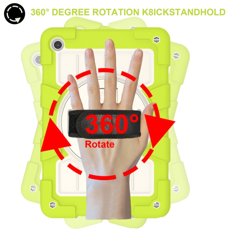 For Samsung Galaxy Tab A9+ Silicone Hybrid PC Shockproof Tablet Case with Shoulder Strap(Love Birds Green) - Galaxy Tab A9+ by buy2fix | Online Shopping UK | buy2fix