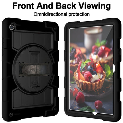 For Samsung Galaxy Tab A9+ Silicone Hybrid PC Shockproof Tablet Case with Shoulder Strap(Black) - Galaxy Tab A9+ by buy2fix | Online Shopping UK | buy2fix
