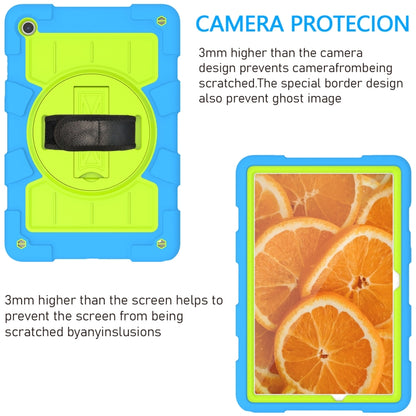 For Samsung Galaxy Tab A9+ Silicone Hybrid PC Shockproof Tablet Case with Shoulder Strap(Bluish-Green) - Galaxy Tab A9+ by buy2fix | Online Shopping UK | buy2fix