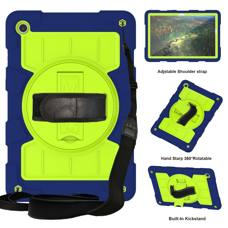 For Samsung Galaxy Tab A9+ Silicone Hybrid PC Shockproof Tablet Case with Shoulder Strap(Tibetan Turquoise) - Galaxy Tab A9+ by buy2fix | Online Shopping UK | buy2fix