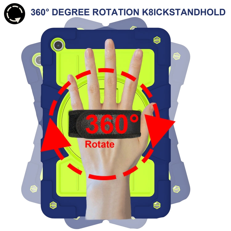 For Samsung Galaxy Tab A9+ Silicone Hybrid PC Shockproof Tablet Case with Shoulder Strap(Tibetan Turquoise) - Galaxy Tab A9+ by buy2fix | Online Shopping UK | buy2fix