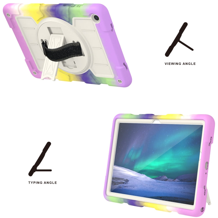 For Samsung Galaxy Tab A9+ Silicone Hybrid PC Shockproof Tablet Case with Shoulder Strap(Colorful Purple) - Galaxy Tab A9+ by buy2fix | Online Shopping UK | buy2fix