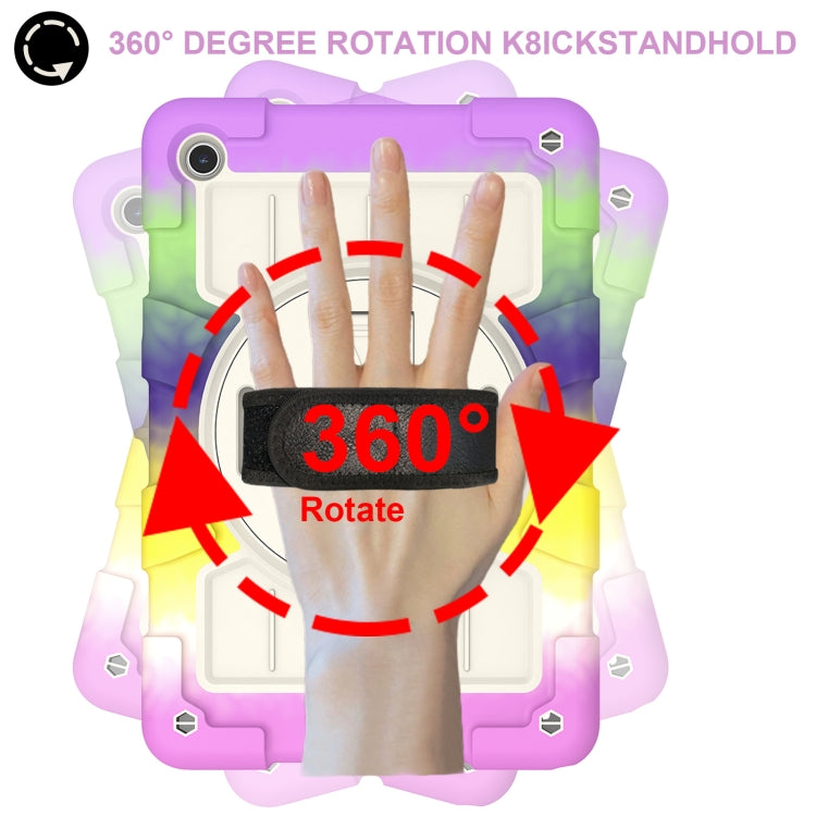 For Samsung Galaxy Tab A9+ Silicone Hybrid PC Shockproof Tablet Case with Shoulder Strap(Colorful Purple) - Galaxy Tab A9+ by buy2fix | Online Shopping UK | buy2fix