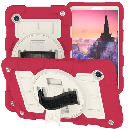 For Samsung Galaxy Tab A9 X110/X115 Silicone Hybrid PC Shockproof Tablet Case with Shoulder Strap(Feifan Magenta) - Galaxy Tab A9 by buy2fix | Online Shopping UK | buy2fix