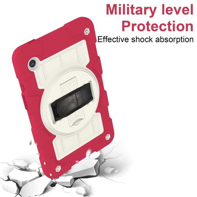 For Samsung Galaxy Tab A9 X110/X115 Silicone Hybrid PC Shockproof Tablet Case with Shoulder Strap(Feifan Magenta) - Galaxy Tab A9 by buy2fix | Online Shopping UK | buy2fix