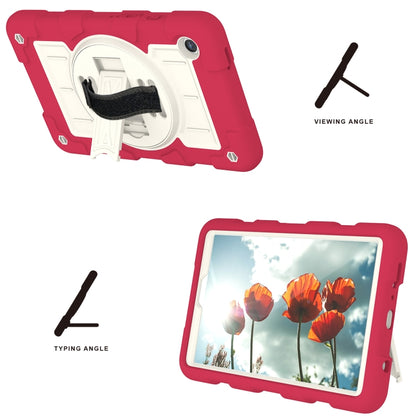 For Samsung Galaxy Tab A9 X110/X115 Silicone Hybrid PC Shockproof Tablet Case with Shoulder Strap(Feifan Magenta) - Galaxy Tab A9 by buy2fix | Online Shopping UK | buy2fix