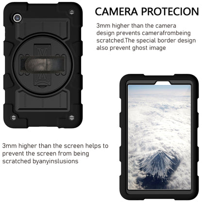 For Samsung Galaxy Tab A9 X110/X115 Silicone Hybrid PC Shockproof Tablet Case with Shoulder Strap(Black) - Galaxy Tab A9 by buy2fix | Online Shopping UK | buy2fix