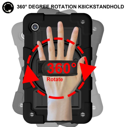 For Samsung Galaxy Tab A9 X110/X115 Silicone Hybrid PC Shockproof Tablet Case with Shoulder Strap(Black) - Galaxy Tab A9 by buy2fix | Online Shopping UK | buy2fix