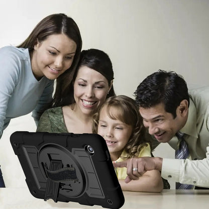 For Samsung Galaxy Tab A9 X110/X115 Silicone Hybrid PC Shockproof Tablet Case with Shoulder Strap(Black) - Galaxy Tab A9 by buy2fix | Online Shopping UK | buy2fix