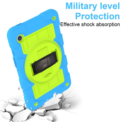 For Samsung Galaxy Tab A9 X110/X115 Silicone Hybrid PC Shockproof Tablet Case with Shoulder Strap(Bluish-Green) - Galaxy Tab A9 by buy2fix | Online Shopping UK | buy2fix