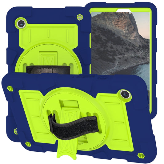 For Samsung Galaxy Tab A9 X110/X115 Silicone Hybrid PC Shockproof Tablet Case with Shoulder Strap(Tibetan Turquoise) - Galaxy Tab A9 by buy2fix | Online Shopping UK | buy2fix