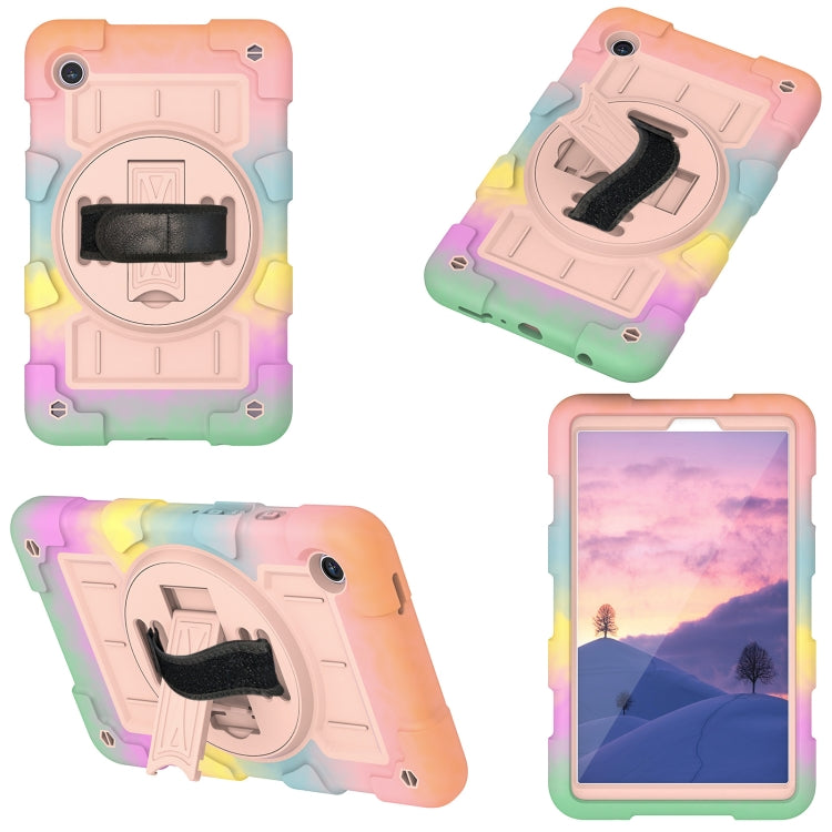 For Samsung Galaxy Tab A9 X110/X115 Silicone Hybrid PC Shockproof Tablet Case with Shoulder Strap(Colorful Gold) - Galaxy Tab A9 by buy2fix | Online Shopping UK | buy2fix