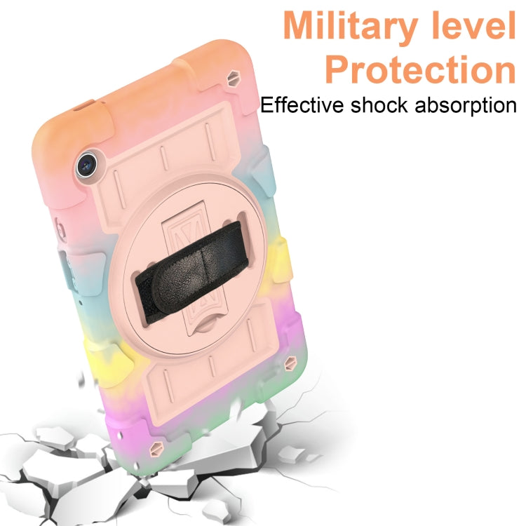 For Samsung Galaxy Tab A9 X110/X115 Silicone Hybrid PC Shockproof Tablet Case with Shoulder Strap(Colorful Gold) - Galaxy Tab A9 by buy2fix | Online Shopping UK | buy2fix