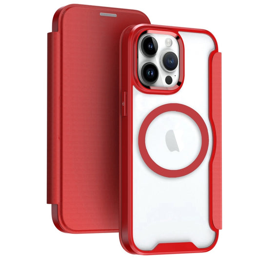 For iPhone 14 Pro MagSafe RFID Blocking Adsorption Flip Leather Phone Case(Red) - iPhone 14 Pro Cases by buy2fix | Online Shopping UK | buy2fix