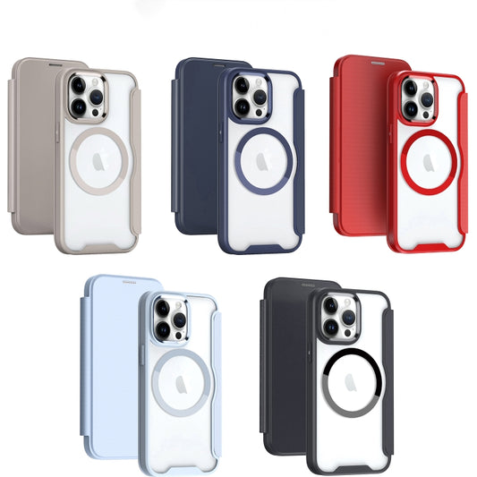 For iPhone 16 Plus RFID Blocking Adsorption Flip MagSafe Leather Phone Case(Khaki) by buy2fix