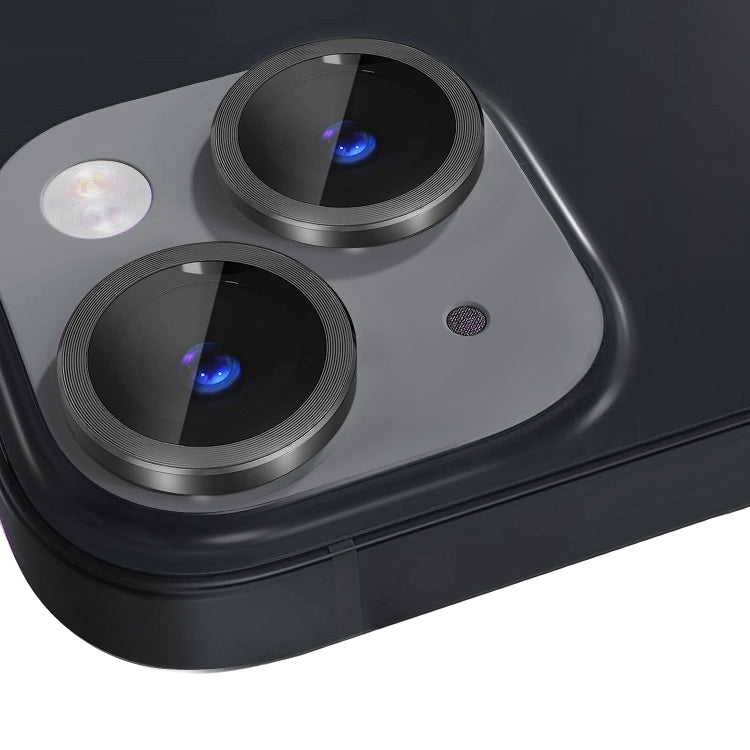 For iPhone 15 / 15 Plus NORTHJO Camera Lens Protector Tempered Glass CD Vein Metal Ring Film(Black) - iPhone 15 Tempered Glass by NORTHJO | Online Shopping UK | buy2fix