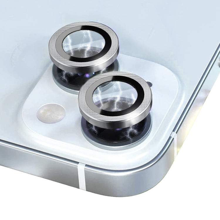 For iPhone 15 / 15 Plus NORTHJO Camera Lens Protector Tempered Glass CD Vein Metal Ring Film(Silver) - iPhone 15 Tempered Glass by NORTHJO | Online Shopping UK | buy2fix