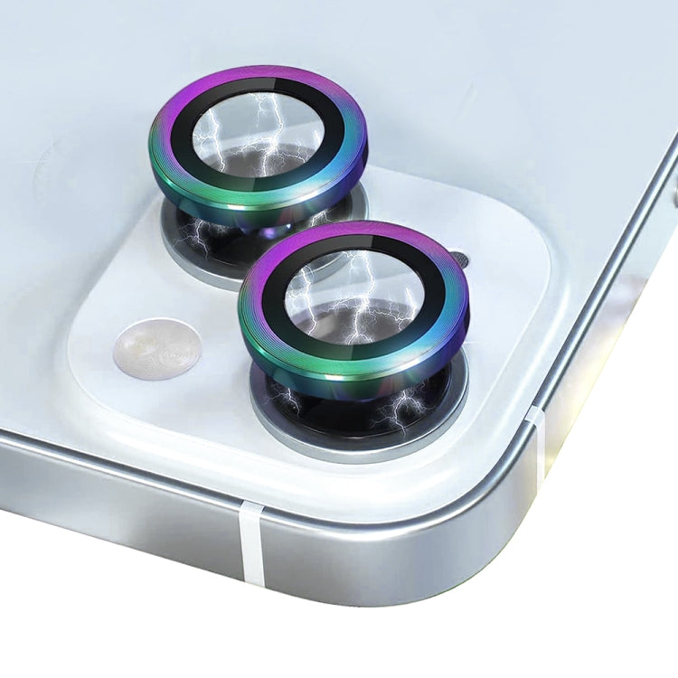 For iPhone 15 / 15 Plus NORTHJO Camera Lens Protector Tempered Glass CD Vein Metal Ring Film(Colorful) - iPhone 15 Tempered Glass by NORTHJO | Online Shopping UK | buy2fix