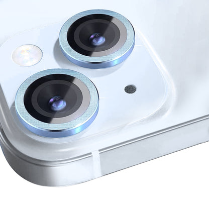 For iPhone 15 / 15 Plus NORTHJO Camera Lens Protector Tempered Glass CD Vein Metal Ring Film(Blue) - iPhone 15 Tempered Glass by NORTHJO | Online Shopping UK | buy2fix