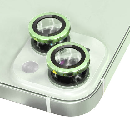 For iPhone 15 / 15 Plus NORTHJO Camera Lens Protector Tempered Glass CD Vein Metal Ring Film(Green) - iPhone 15 Tempered Glass by NORTHJO | Online Shopping UK | buy2fix