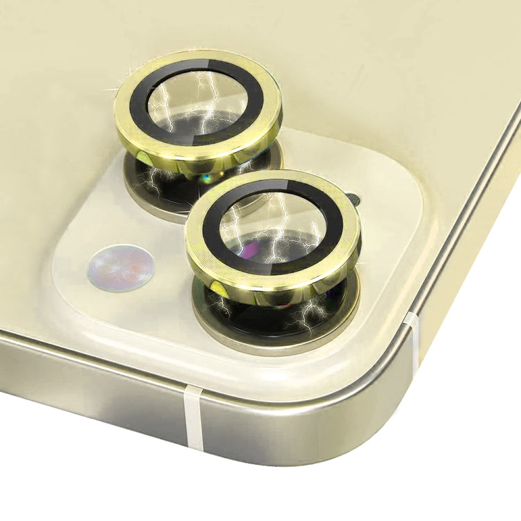 For iPhone 15 / 15 Plus NORTHJO Camera Lens Protector Tempered Glass CD Vein Metal Ring Film(Yellow) - iPhone 15 Tempered Glass by NORTHJO | Online Shopping UK | buy2fix