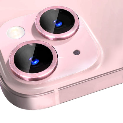 For iPhone 15 / 15 Plus NORTHJO Camera Lens Protector Tempered Glass CD Vein Metal Ring Film(Pink) - iPhone 15 Tempered Glass by NORTHJO | Online Shopping UK | buy2fix