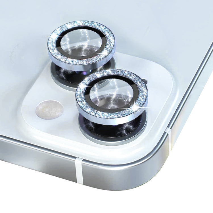 For iPhone 15 / 15 Plus NORTHJO Camera Lens Protector Tempered Glass Bling Glitter Metal Ring Film(Blue) - iPhone 15 Tempered Glass by NORTHJO | Online Shopping UK | buy2fix