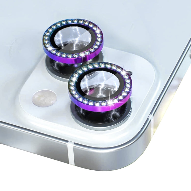 For iPhone 15 / 15 Plus NORTHJO Camera Lens Protector Tempered Glass Metal Rhinestone Ring Film(Colorful) - iPhone 15 Tempered Glass by NORTHJO | Online Shopping UK | buy2fix