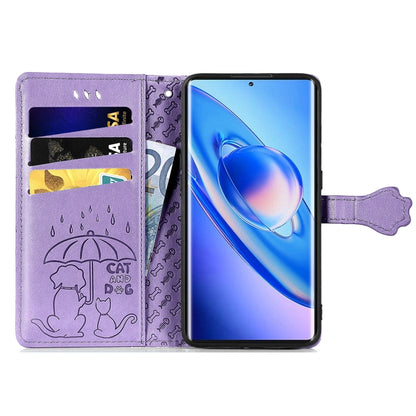 For Blackview A200 Pro Cat and Dog Embossed Leather Phone Case(Purple) by buy2fix