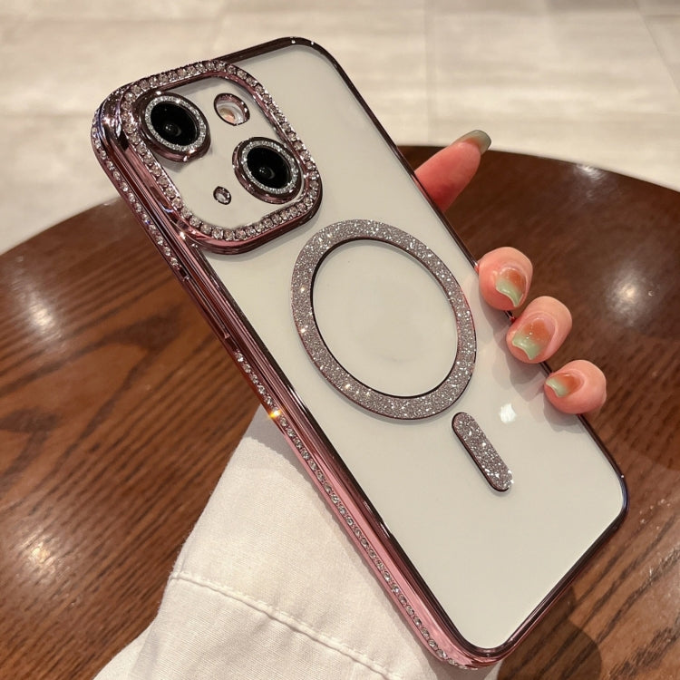 For iPhone 13 Diamond Plated MagSafe TPU Phone Case(Pink) by buy2fix