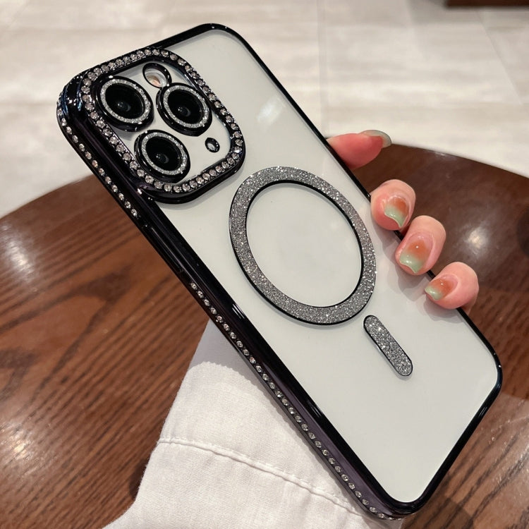 For iPhone 11 Pro Max Diamond Plated MagSafe TPU Phone Case(Black) by buy2fix