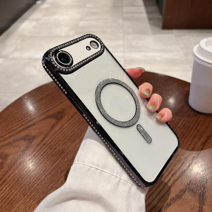 For iPhone Air Diamond Plated MagSafe TPU Phone Case(Black) - iPhone Air Cases by buy2fix | Online Shopping UK | buy2fix