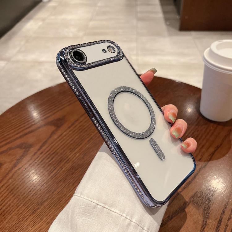 For iPhone Air Diamond Plated MagSafe TPU Phone Case(Blue) - iPhone Air Cases by buy2fix | Online Shopping UK | buy2fix