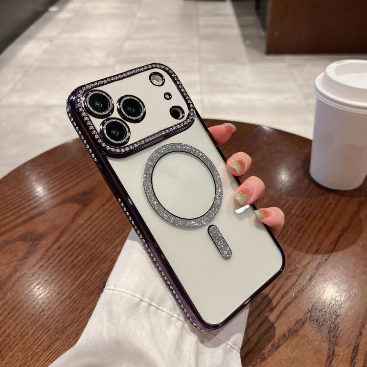 For iPhone 17 Pro Diamond Plated MagSafe TPU Phone Case(Purple) - iPhone 17 Pro Cases by buy2fix | Online Shopping UK | buy2fix