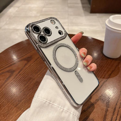 For iPhone 17 Pro Diamond Plated MagSafe TPU Phone Case(Silver) - iPhone 17 Pro Cases by buy2fix | Online Shopping UK | buy2fix