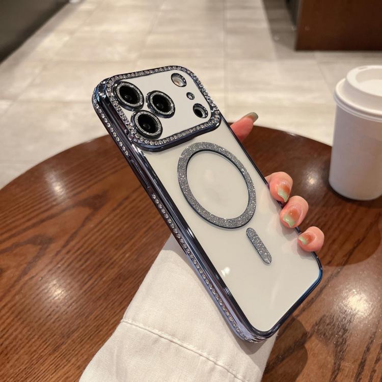 For iPhone 17 Pro Diamond Plated MagSafe TPU Phone Case(Blue) - iPhone 17 Pro Cases by buy2fix | Online Shopping UK | buy2fix