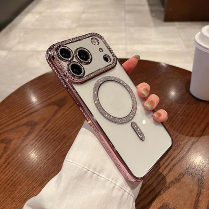 For iPhone 17 Pro Max Diamond Plated MagSafe TPU Phone Case(Pink) - iPhone 17 Pro Max Cases by buy2fix | Online Shopping UK | buy2fix