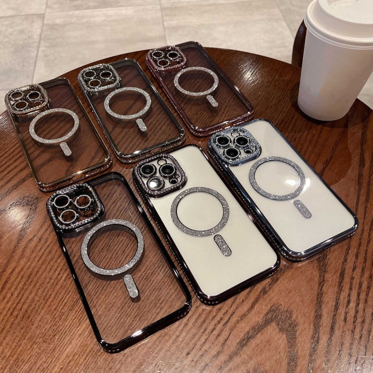For iPhone 16e Diamond Plated MagSafe TPU Phone Case(Black) - iPhone 16e Cases by buy2fix | Online Shopping UK | buy2fix