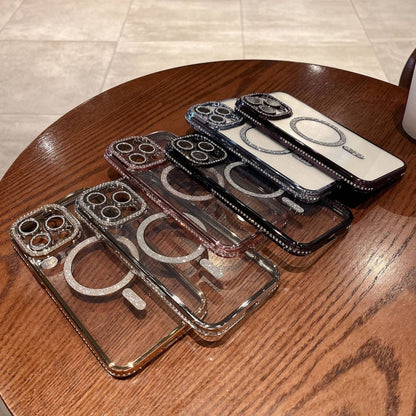 For iPhone 11 Pro Max Diamond Plated MagSafe TPU Phone Case(Black) by buy2fix