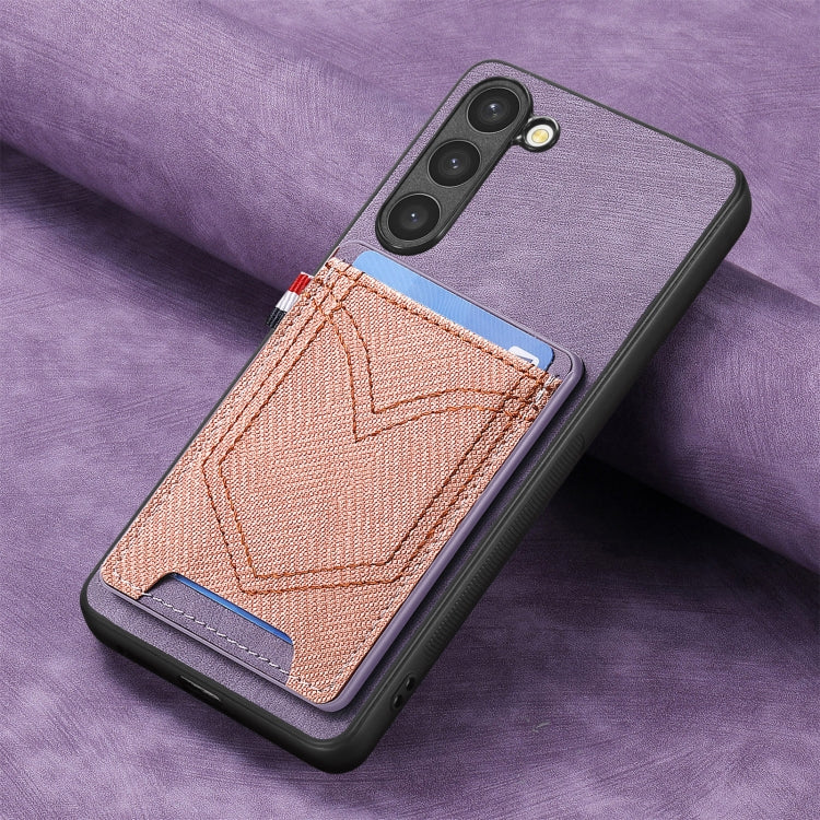 For Samsung Galaxy S25 Ultra 5G Denim Texture Leather Skin Phone Case with Card Slot(Purple) by buy2fix