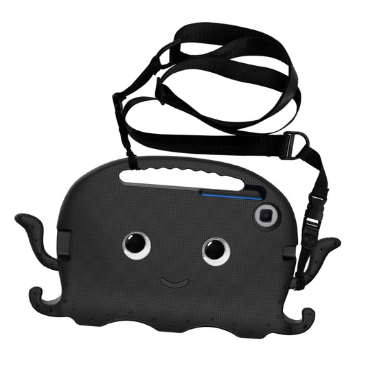 For Samsung Galaxy Tab A9 8.7 X110/X115 Octopus Style EVA Hybrid PC Shockproof Tablet Case with Strap(Black) - Galaxy Tab A9 by buy2fix | Online Shopping UK | buy2fix
