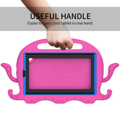 For Samsung Galaxy Tab A9 8.7 X110/X115 Octopus Style EVA Hybrid PC Shockproof Tablet Case with Strap(RoseRed) - Galaxy Tab A9 by buy2fix | Online Shopping UK | buy2fix
