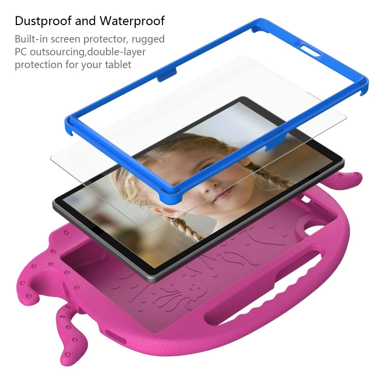 For Samsung Galaxy Tab A9 8.7 X110/X115 Octopus Style EVA Hybrid PC Shockproof Tablet Case with Strap(RoseRed) - Galaxy Tab A9 by buy2fix | Online Shopping UK | buy2fix