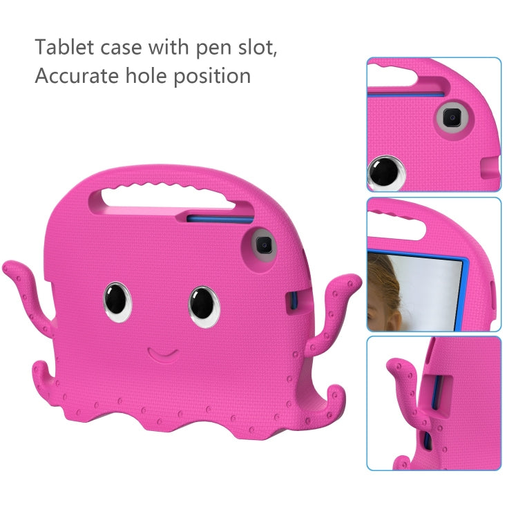 For Samsung Galaxy Tab A9 8.7 X110/X115 Octopus Style EVA Hybrid PC Shockproof Tablet Case with Strap(RoseRed) - Galaxy Tab A9 by buy2fix | Online Shopping UK | buy2fix
